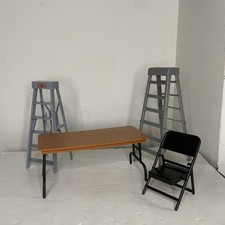 WWE Breakable Table, Ladder & Chair TLC Wrestling Figure Accessories Bundle WWF