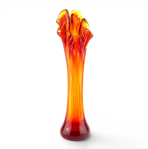 Vintage red orange handblown - vintage,