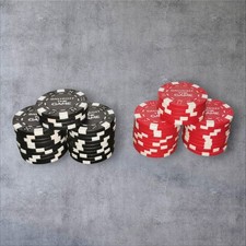 49 Poker Chips – Red & Black – 13g Each – Casino Style - Davidoff The Game VGC