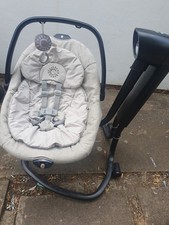 joie serina baby swivel swing chair black and speckled beige 