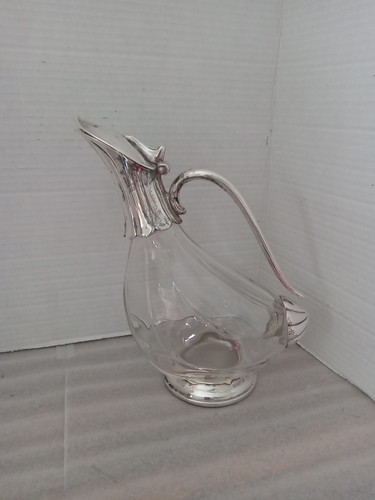 Vintage glass silver plated - vintage,
