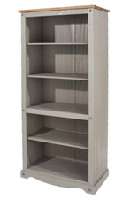 Grey Washed Pine Tall Bookcase