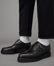 ALLSAINTS Luke Creeper Shoes Black Leather Men's US 13  EU 46 UK 12 $299