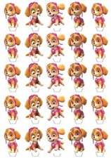 Inspired By Patrol SKYE Edible Wafer Cup Cake Toppers Standing/Disc