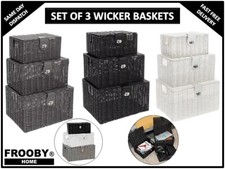Set of 3 Wicker Resin Woven