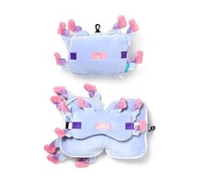 MINECRAFT SHAPED PLUSH TRAVEL SLEEP PILLOW AND MASK - AXOLOTL