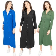 Oasis Womens Midi Dress Cord Ribbed Shirt Style Button Up Black Blue Green RP£60