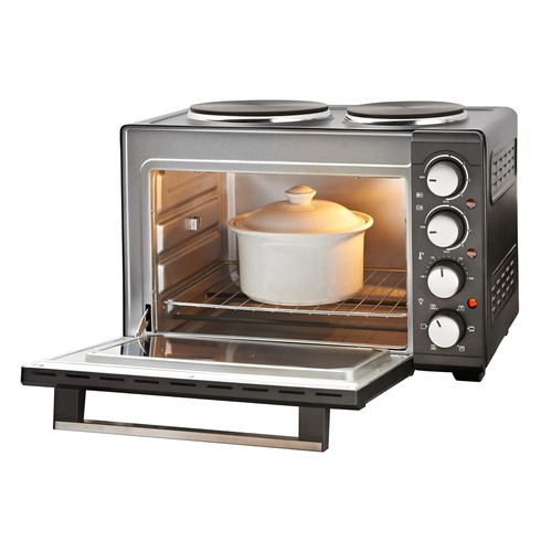 Convection oven with twin - convection, hob