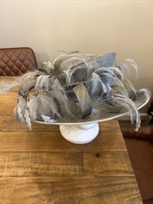 Grey Sinamay Wedding Hat Large