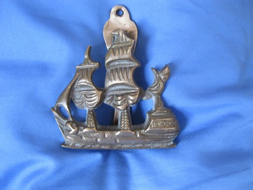 Vintage solid brass galleon - vintage,
