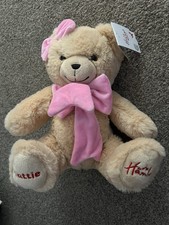 Hamleys Soft Teddy Bear – Pink Bow & Hair Bow – New with Tags.