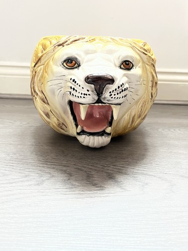 Mid century hand painted lion - mid,