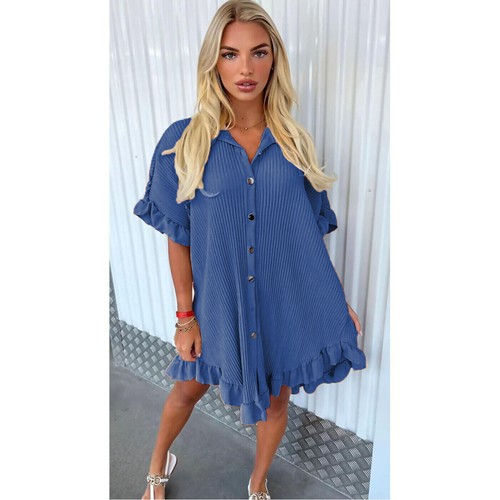 Women gold button pleated - women,