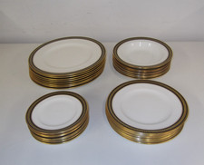 32 Pc 8 Place Coalport 'Blue (Brown) Wheat'* China Dinner Service Exc. Cond. #W9