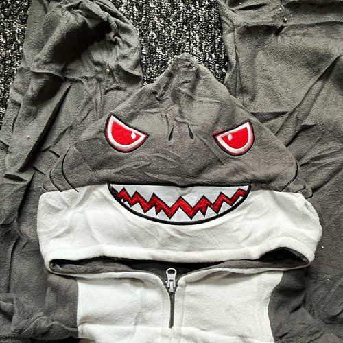 Grey shark hooded - hooded, one-piece
