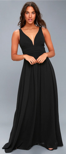 Lulu black evening gown m - evening,