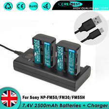 2× NP-FM30 NP-FM50 Battery For Sony FM51 DCR-TRV230 HC14 HC15 PC6 PC8 + Charger