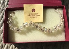 PAST TIMES VINTAGE ART DECO CLEAR CRYSTAL QUARTZ & SILVER NECKLACE
