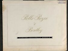 Rolls Royce & Bentley Custom Coachbuilt Models Specification Sheet Brochure