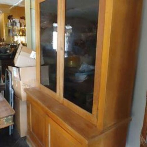 Antique oak dining set table - -,