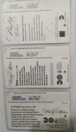 Metro cards used - cards,