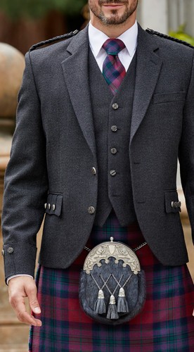 Charcoal tweed argyll jacket - charcoal,