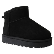 KIDS GIRLS CHILDREN WARM WINTER ANKLE FUR LINED COSY PULL ON SNUG BOOTS SIZE