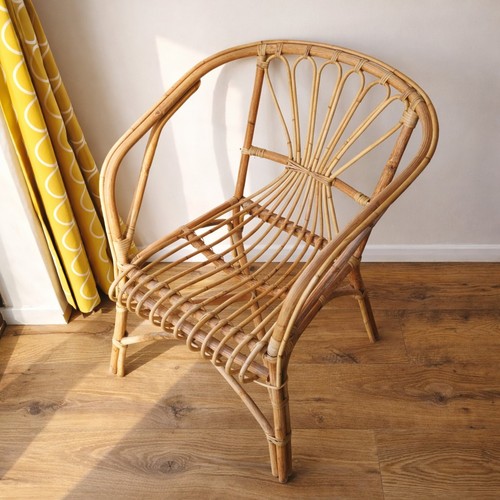 Vintage bamboo cane armchair - vintage,