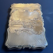 Nathaniel Mills Victorian Sterling Silver Card Case Birmingham 1850