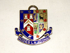 Vintage Silver Enamel Coat of Arms Fob Medal Kodes La Adonai Lancashire 1936