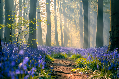 Bluebell woodland forest - bluebell,