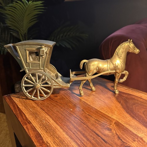 Vintage brass horse and - brass,