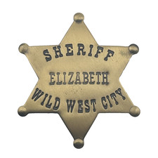 Sheriff Elizabeth Wild West City Souvenir Star Badge Metal Badge Vintage Cowboy
