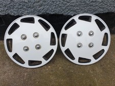 Pair of White Caravan Wheel Trims 13" Wheel Trims Hub Caps x2 Castleton Genesis