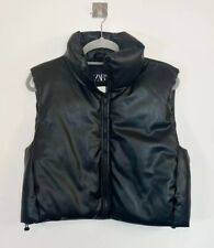 Zara Gilet Black Faux Leather