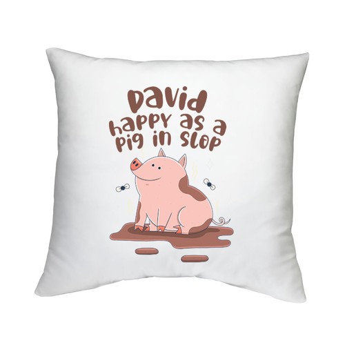 Personalised happy pig - as, in