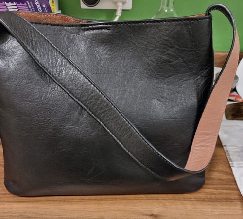 Black leather with tan detail - leather,
