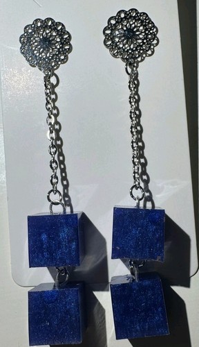 Dropping resin earrings - resin,