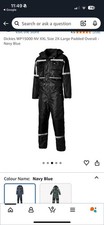 Dickies WP15000 Waterproof Padded Overall, Size XXL Black Great Cond  RRP £179