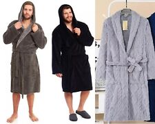 Mens EX STORE Dressing Gown Hooded Snuggly Luxury Thermal Fluffy Soft Cozy Robes