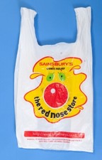 Comic Relief 1999 Sainsbury’s Promotional Packaging Plastic Carrier Bag 30x 54cm