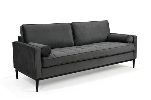 Velvet grey seater sofas - grey,