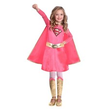 Girls Pink Supergirl Costume