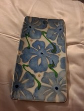 Janice Tchalenko For John Lewis Blue Flower Vgc Rectangular Bread/side Plate