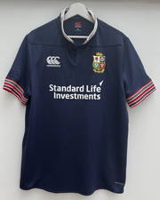 British Lions Rugby Shirt Canterbury NZ 2017 Blue Short Sleeve Shirt Mens XL