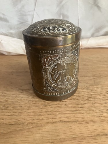 Indian brass storage box - brass,