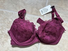 Lepel Fiore Plunge Bra Burgundy Plum 32DD BNWT 
