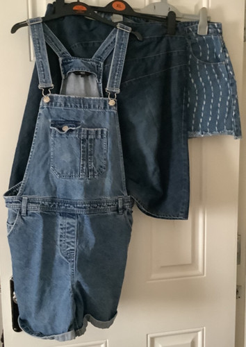 Ladies denim shorts dungarees - ladies,