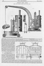 BROWN BROTHERS Portable Steam Crane Antique Engineering Print 1876