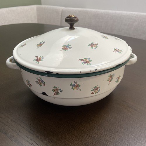 French vintage floral enamel - french,